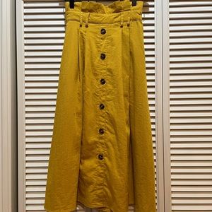 Mustard Yellow Midi-Skirt